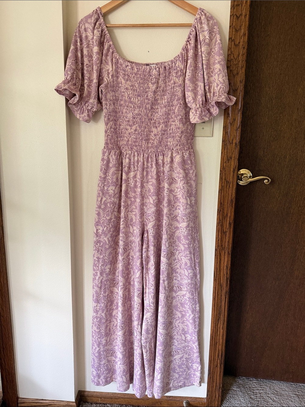 Lilac Floral Smocked Jumpsuit
